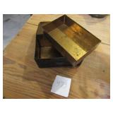 TIN FISHING TACKLE BOX W/ FISHING SCENES, CANOE