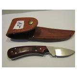 PALS CUSTOM MADE KNIFE W/ SHEATH, WOOD HANDLE 21/2