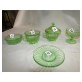5-PIECES RIBBON PATTERN GREEN DEPRESSION