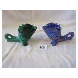 2 WHALE CANDY DISHES CARNIVAL & SLAG GLASS