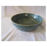LARGE TEAL GREEN STONEWARE BOWL 31/4 X11"