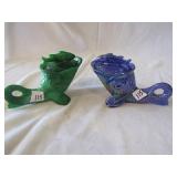 2 WESTMORELAND GLASS WHALE CANDY DISHES