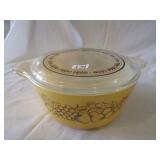 YELLOW COVERED PYREX BOWL W/ LID