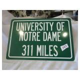 UNVERSITY OF NOTRE DAME SIGN 12X 18