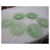 6- DREEN DEPRESSION DORIC SAUCERS