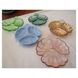 6 DORIC DEPRESSION AQUAMARIAE, 3 PART CANDY DISH