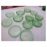 12 GREEN DEPRESSION COASTERS