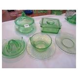 6 PIECES GREEN DEPRESSION CANDY DISH, FREEZER