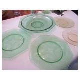 5 PIECES DEPRESSION PLATES & PLATTER