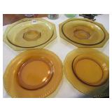 4 PIECES AMBER DEPRESSION