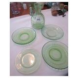 5 PIECES OF GREEN DEPRESSION