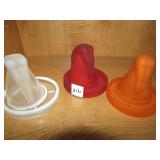 3 BOTTOMS UP SHOT GLASSES W/ COASTERS, SATIN ,