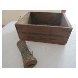 WESTERN CARTRIDGE WOOD ADV. BOX, WOOD SPOOL