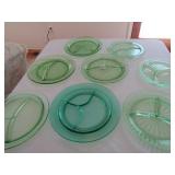 8 GREEN DIVIDER PLATES ,  ALL DIFFERENT
