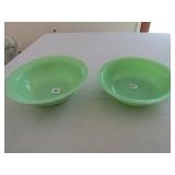 2 JADITE BOWLS 9" & 91/2"