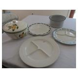 HOMER LAUGHLIN RESTURANTWARE, 3 PLATES,2 BOWLS