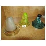 3 BOTTOMS UP SHOT GLASSESW/ COASTERS- YELLOW,