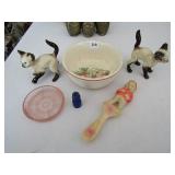 CATS, BABY BOWL, BABY RATTLER, PINK COASTER,MINI