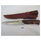ATKINSON CUSTOM WOOD HANDLE HUNTING KNIFE 5"
