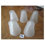 5 FROSTED BOTTOMS UP SHOT GLASSES OPEN LEG