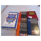 5 BOOKS -CROSSWORD PUZZLES , WEBSTERS, FRENCH