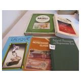 5 GLASS BOOKS -PATTERN GLASS, MCKEE, LALIQUE