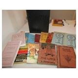 12 BOOKS- JASPER COUNTY FAIR, SCHOOL BOOKS, MORE