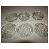 6 CLEAR BOTTOMS UP COASTERS