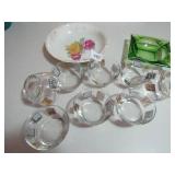 8 BOWLS, GREEN ASH TRAY ,MORE