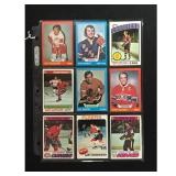 9 Vintage Topps Hockey Cards