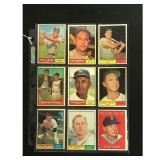 9 1961 Topps Baseball Stars Nice Condition