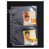 6 1953 Red Man Baseball Cards With Tabs