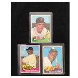 Three 1965 Topps Baseball Stars/hof