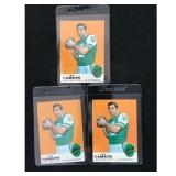 Three 1969 Topps Joe Namath Cards