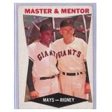 1961 Topps Baseball Card: Mays and Rigney