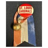 St. Louis Cardinals Button with Ribbon