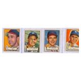 (4) 1952 Topps Cards Crease Free