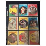 Nine 1959 Topps Baseball Hall of Famers