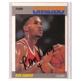 1987 Fleer Ron Harper Autographed Basketball Card