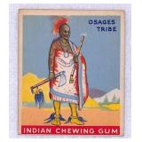 1947 Goudey Indian Gum Chief of Osages Card
