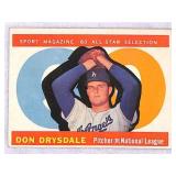 1960 Topps Don Drysdale Allstar