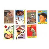 Seven Vintage Baseball Trading Cards