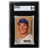 1951 Bowman #25 Vic Raschi Graded SGC 1