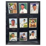 1950 Bowman Baseball Cards (9), Crease Free