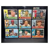 (9) 1960 Topps Baseball Cards High Grade