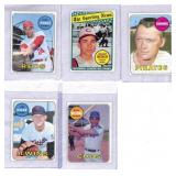 (5) 1969 Topps Baseball Cards High Grade