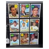 (9) 1969 Topps Baseball Stars Cards