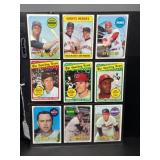 1969 Topps Baseball Stars Card Lot (9 Cards)