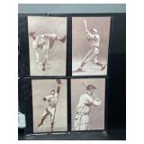 (4) 1947-66 Baseball Exhibit Cards