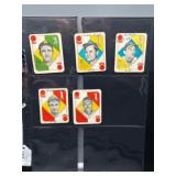 (5) 1951 Topps Blue Backs Baseball Cards